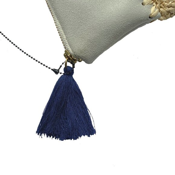 Anthropologie Kali Raffia Tassel Pouch Handmade - Picture 3 of 9